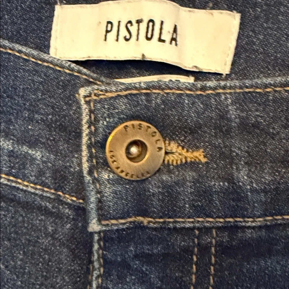 Pistola Dark Wash High Rise Cropped Straight Leg Jeans - Picture 5 of 7